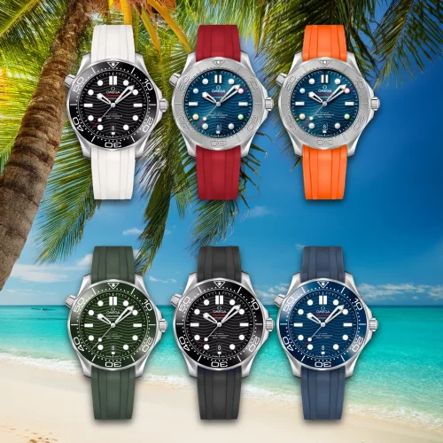 Curved End Gummiremme til Seamaster Diver 300M