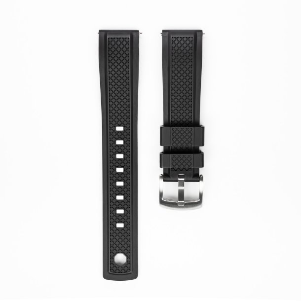 Elite gummirem i FKM med quick-release - Sort 20 mm