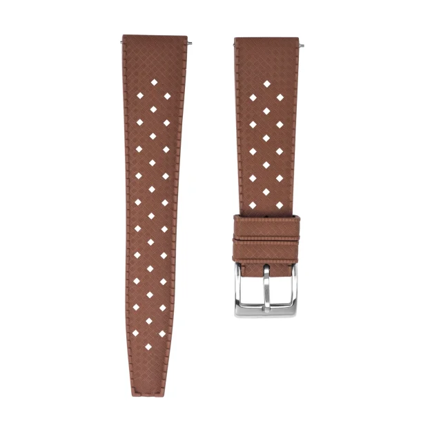 Tropical Classic Gummirem med quick-release - Brun 22 mm