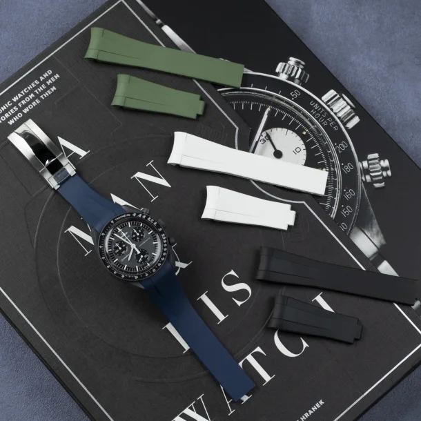 Curved End Gummirem CTS til Omega X Swatch MoonSwatch - Bl�