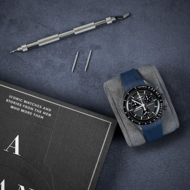 Curved End Gummirem CTS til Omega X Swatch MoonSwatch - Bl�