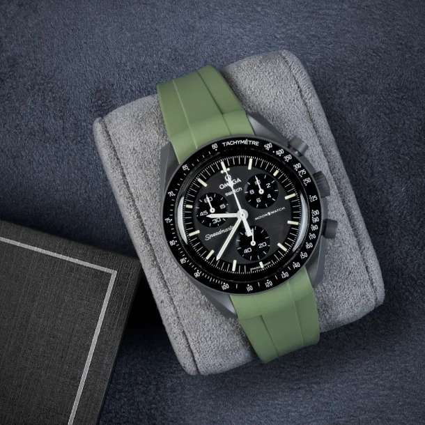 Curved End Gummirem CTS til Omega X Swatch MoonSwatch - Gr�n