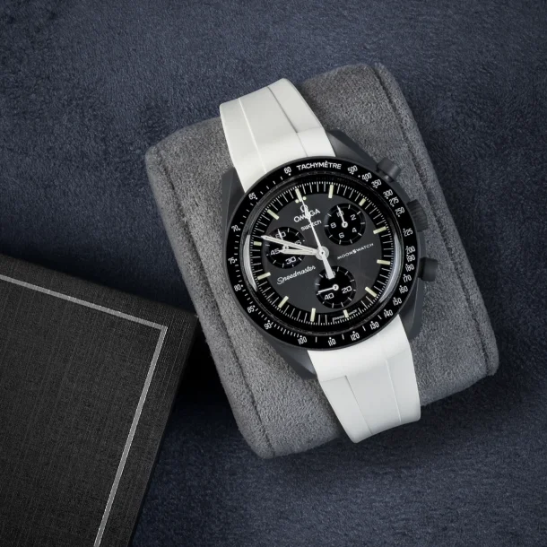 Curved End Gummirem CTS til Omega X Swatch MoonSwatch - Hvid