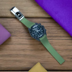 Curved End Gummirem CTS til Omega X Swatch MoonSwatch - Grn
