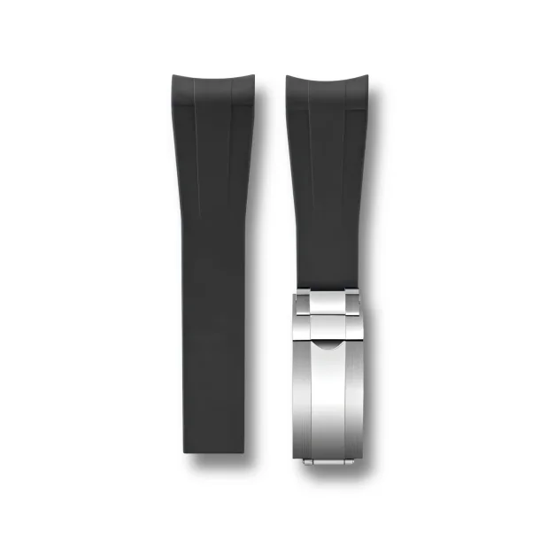 Curved End Gummirem CTS til Omega X Swatch MoonSwatch - Sort