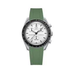 Curved End Gummirem i FKM til Omega X Swatch MoonSwatch - Grn