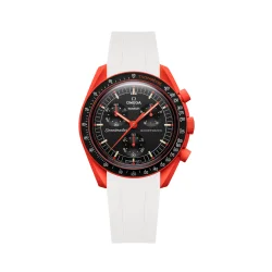 Curved End Gummirem i FKM til Omega X Swatch MoonSwatch - Hvid