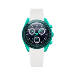 Curved End Gummirem i FKM til Omega X Swatch MoonSwatch - Hvid