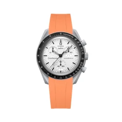 Curved End Gummirem i FKM til Omega X Swatch MoonSwatch - Orange