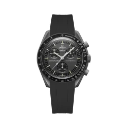 Curved End Gummirem i FKM til Omega X Swatch MoonSwatch - Sort