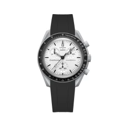 Curved End Gummirem i FKM til Omega X Swatch MoonSwatch - Sort