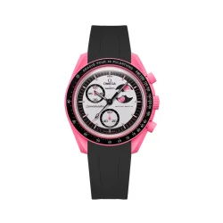 Curved End Gummirem i FKM til Omega X Swatch MoonSwatch - Sort