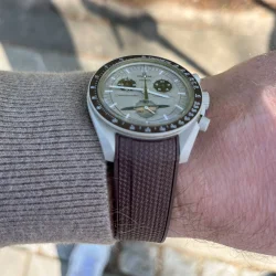 Curved End Gummirem til Omega X Swatch MoonSwatch - Brun