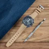 Curved End Gummirem til Omega X Swatch MoonSwatch - Tan