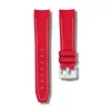 Curved End Gummirem til Omega X Swatch MoonSwatch - R�d med hvide syninger