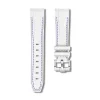 Curved End Gummirem til Omega X Swatch MoonSwatch - Hvid med bl� syninger
