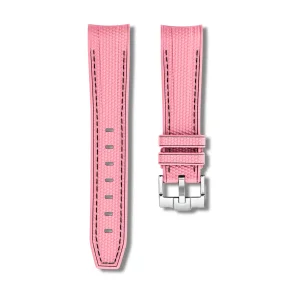 Curved End Gummirem til Omega X Swatch MoonSwatch - Lyser�d med sorte syninger