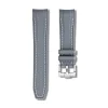 Curved End Gummirem til Omega X Swatch MoonSwatch - M�rkegr� med hvide syninger