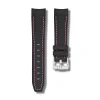 Curved End Gummirem til Omega X Swatch MoonSwatch - Sort med lyser�de syninger