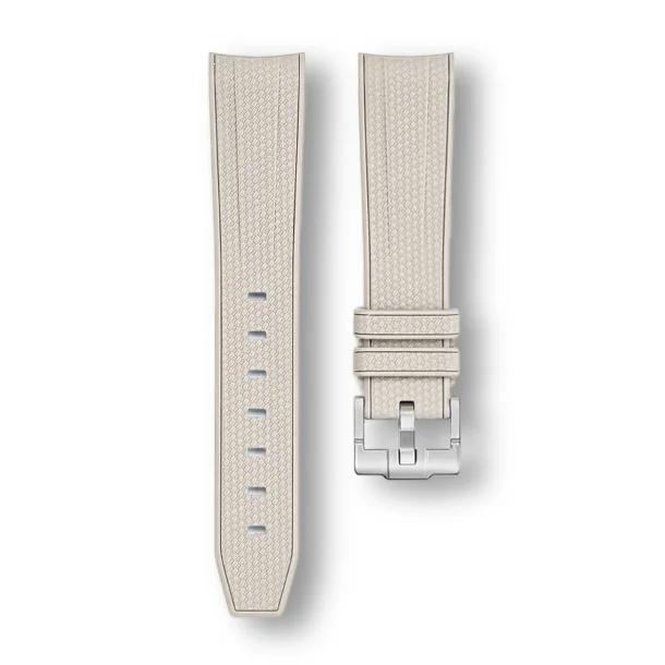 Curved End Gummirem til Omega X Swatch MoonSwatch - Beige