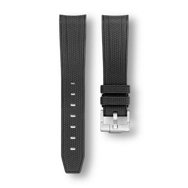 Curved End Gummirem til Omega X Swatch MoonSwatch - Sort