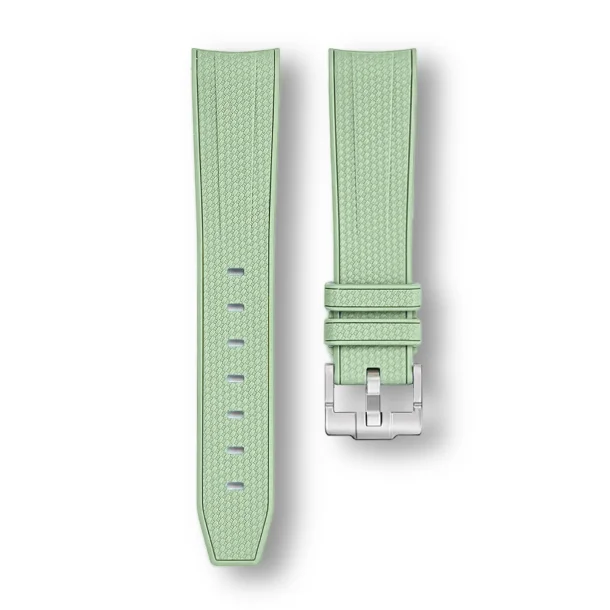 Curved End Gummirem til Omega X Swatch MoonSwatch - Lysegrn