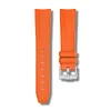 Curved End Gummirem til Omega X Swatch MoonSwatch - Orange