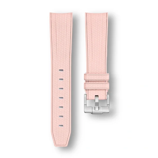 Curved End Gummirem til Omega X Swatch MoonSwatch - Gammelrosa