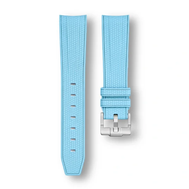 Curved End Gummirem til Omega X Swatch MoonSwatch - Lysebl