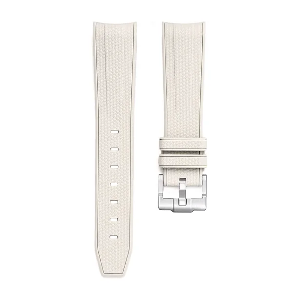 Curved End Gummirem til Omega X Swatch MoonSwatch - Beige