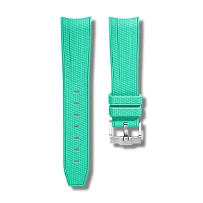 Curved End Gummirem til Omega X Swatch MoonSwatch - Cyan