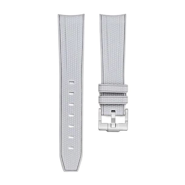 Curved End Gummirem til Omega X Swatch MoonSwatch - Lysegr