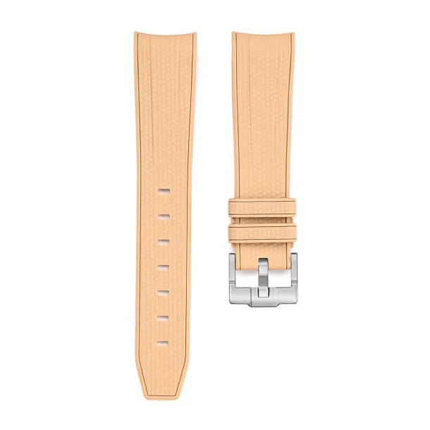 Curved End Gummirem til Omega X Swatch MoonSwatch - Tan