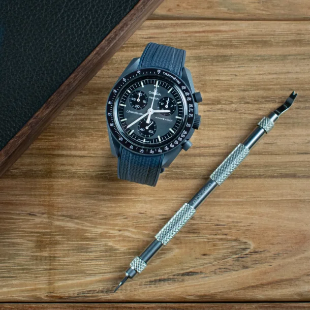Curved End Gummirem til Omega X Swatch MoonSwatch - Marinebl�