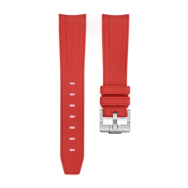 Curved End Gummirem til Omega X Swatch MoonSwatch - Rd