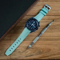 Curved End Gummirem til Omega X Swatch MoonSwatch - Tiffany