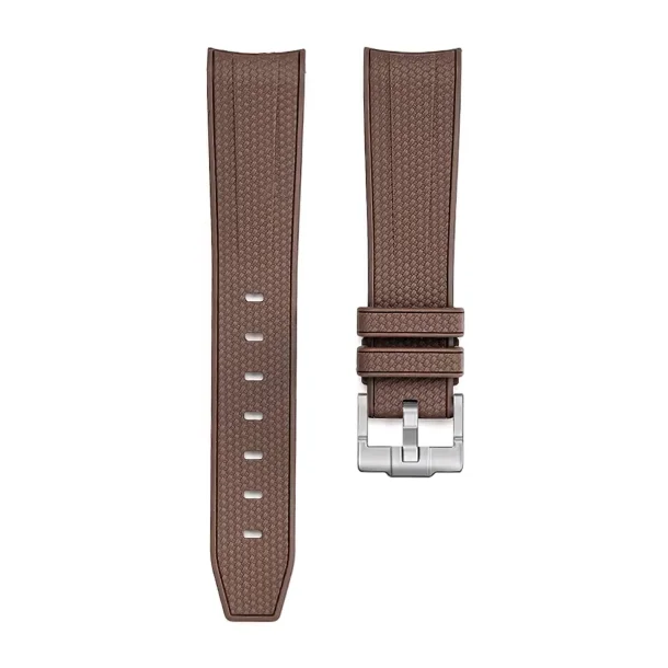 Curved End Gummirem til Omega X Swatch MoonSwatch - Brun