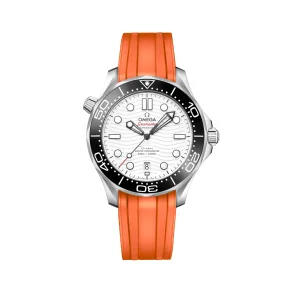 Curved End Gummirem med Foldesp�nde til Omega Seamaster Diver 300M - Orange