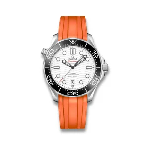 Curved End Gummirem med Foldesp�nde til Omega Seamaster Diver 300M - Orange
