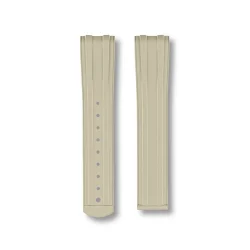 Curved End Gummirem med Foldespnde til Omega Seamaster Diver 300M - Beige