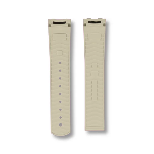Curved End Gummirem med Foldesp�nde til Omega Seamaster Diver 300M - Beige