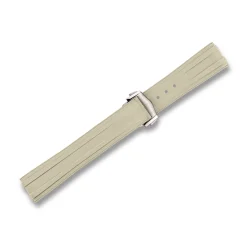 Curved End Gummirem med Foldespnde til Omega Seamaster Diver 300M - Beige