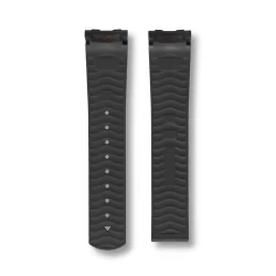 Curved End Gummirem med Foldespnde til Omega Seamaster Diver 300M - Sort