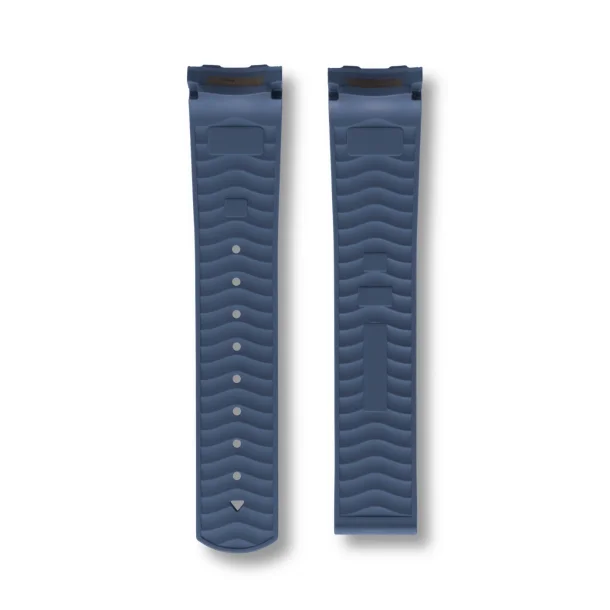 Curved End Gummirem med Foldesp�nde til Omega Seamaster Diver 300M - Bl�