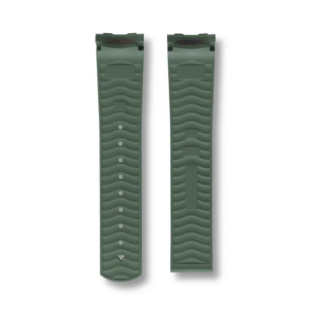 Curved End Gummirem med Foldesp�nde til Omega Seamaster Diver 300M - Gr�n