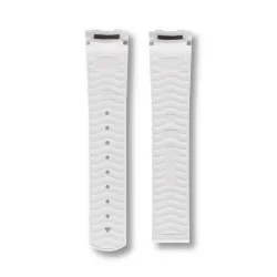 Curved End Gummirem med Foldespnde til Omega Seamaster Diver 300M - Hvid