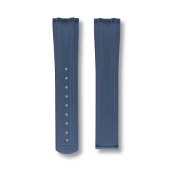 Curved End Gummirem med Foldespnde til Omega Seamaster Diver 300M - Bl