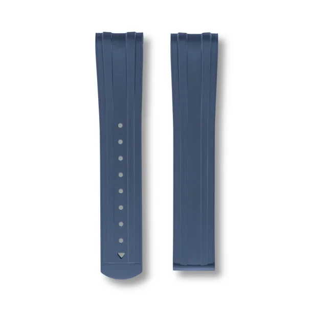 Curved End Gummirem med Foldesp�nde til Omega Seamaster Diver 300M - Bl�