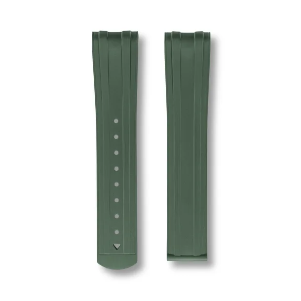 Curved End Gummirem med Foldesp�nde til Omega Seamaster Diver 300M - Gr�n