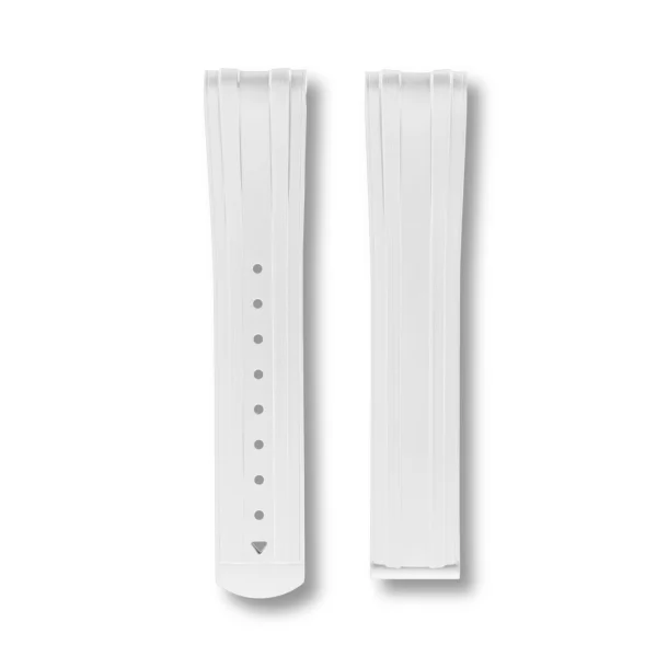 Curved End Gummirem med Foldesp�nde til Omega Seamaster Diver 300M - Hvid